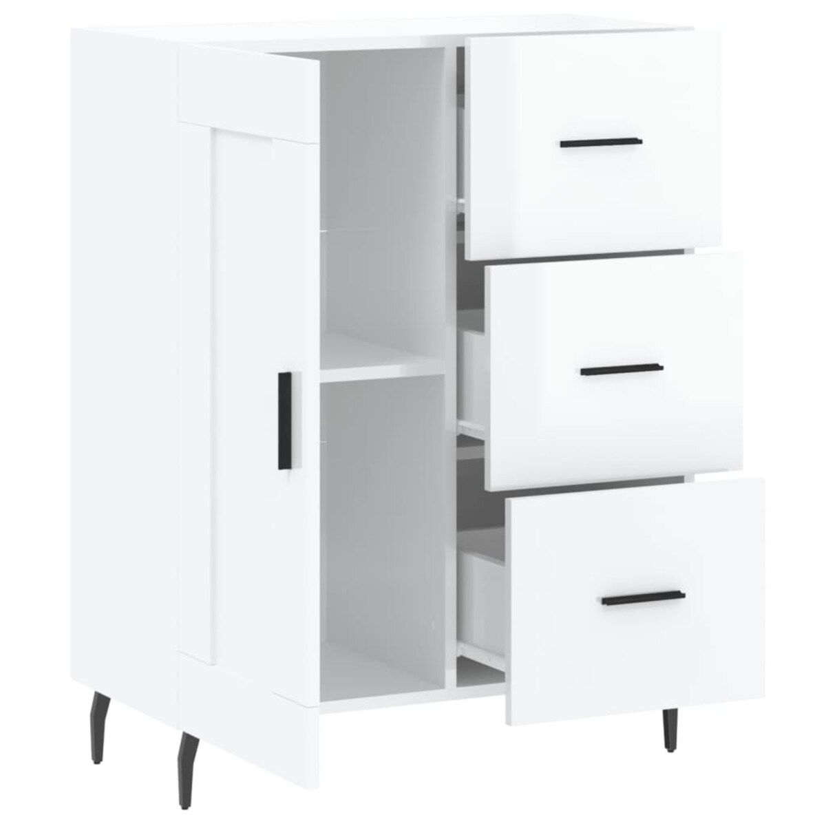 vidaXL Szafka, biała, połysk, 69,5x34x90 cm, materiał drewnopochodny