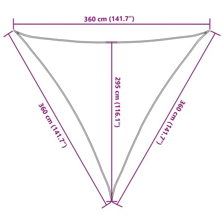 vidaXL Żagiel przeciwsłoneczny, 160 g/m², ciemnozielony, 3,6x3,6x3,6 m