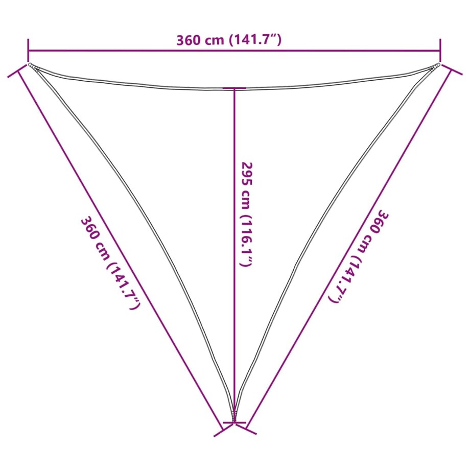 vidaXL Żagiel przeciwsłoneczny, 160 g/m², ciemnozielony, 3,6x3,6x3,6 m