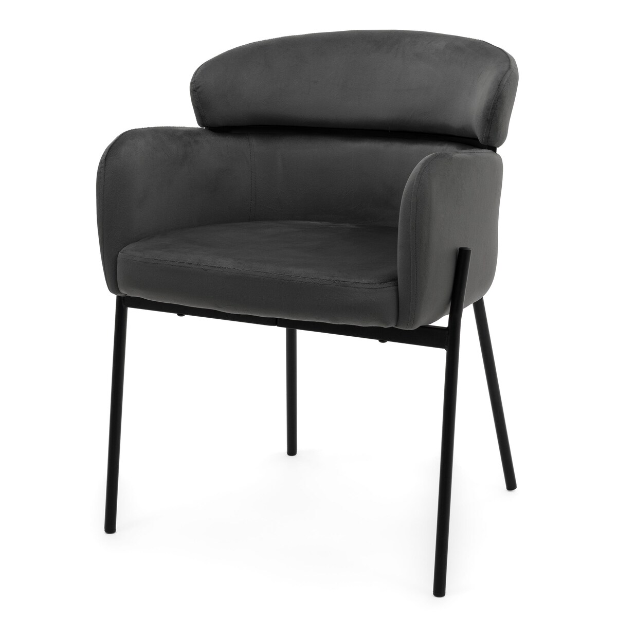 Krzesło tapicerowane welurowe do salonu BOLZANO szare