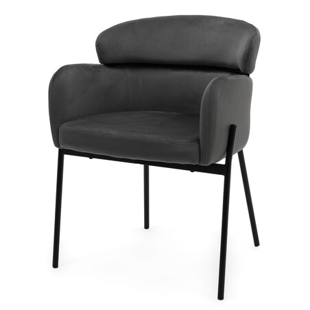 Krzesło tapicerowane welurowe do salonu BOLZANO szare