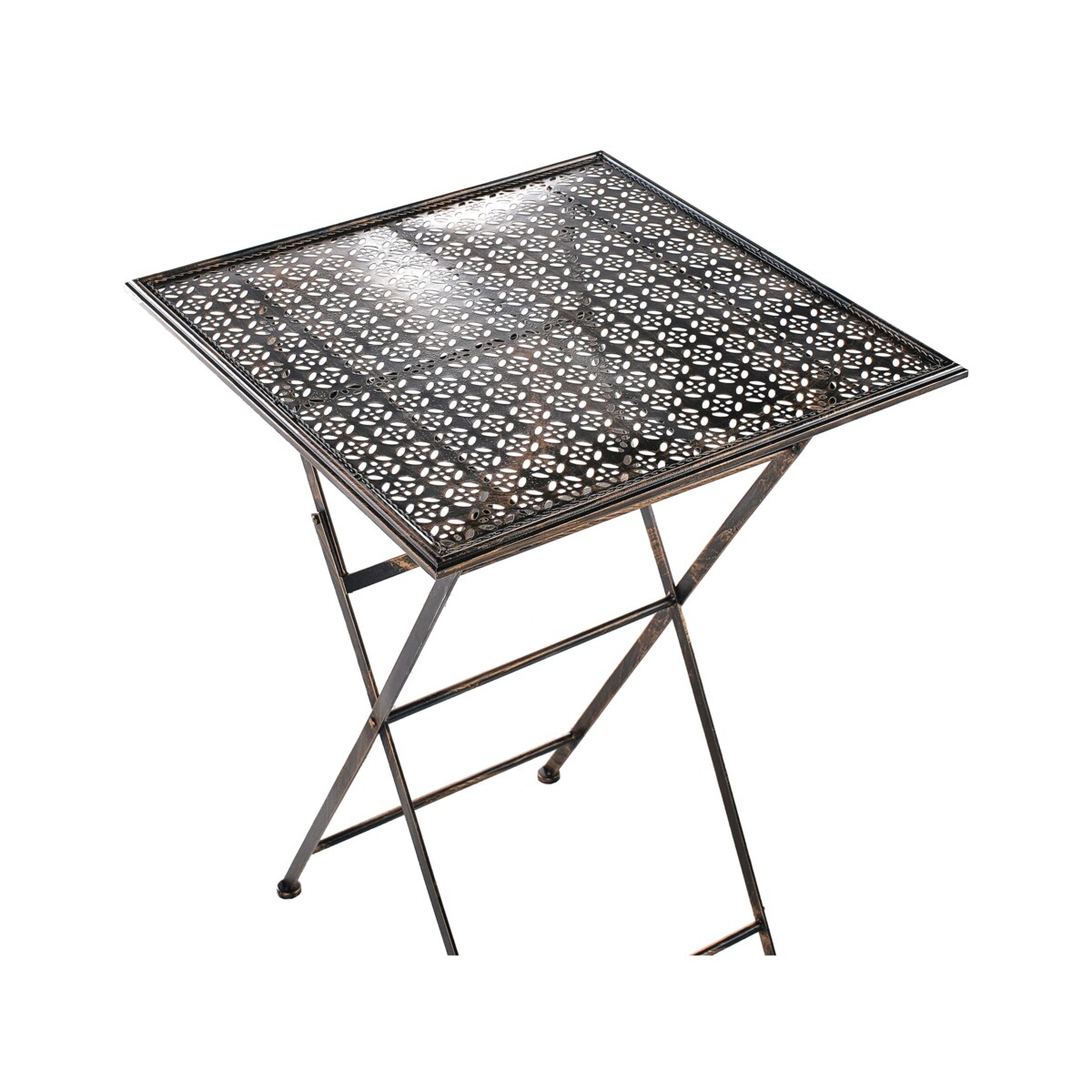 Stolik ogrodowy barowy metalowy 60 x 60 cm czarny BORMIO