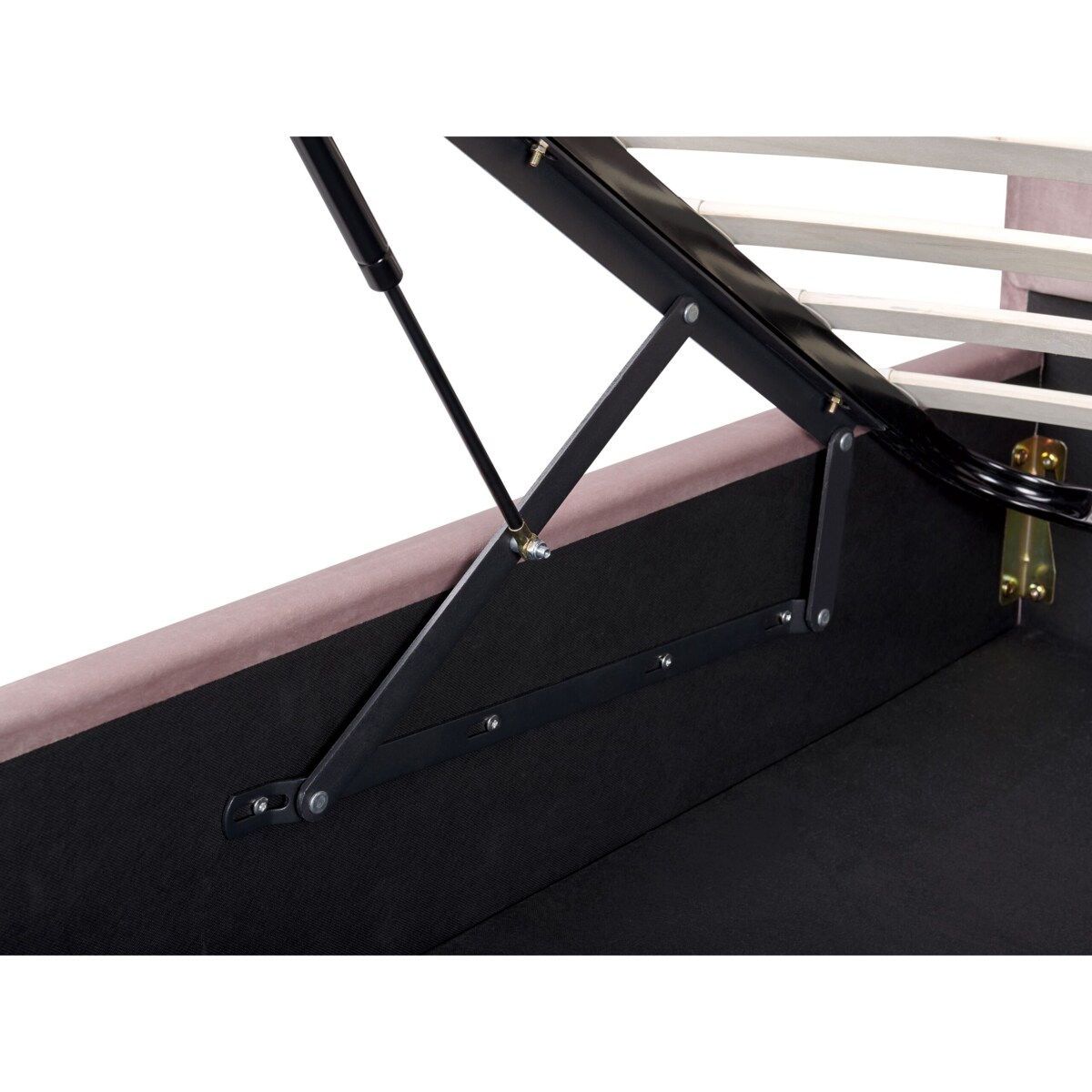 Łóżko z pojemnikiem welurowe 140 x 200 cm różowe SEZANNE