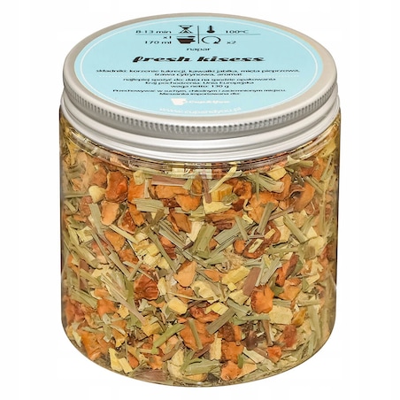 Herbata ziołowa FRESH KISSES o słodko - cytrusowym smaku PREMIUM Cup&You - herbata liściasta sypana mieszanka napar susz - gotowa na prezent upominek