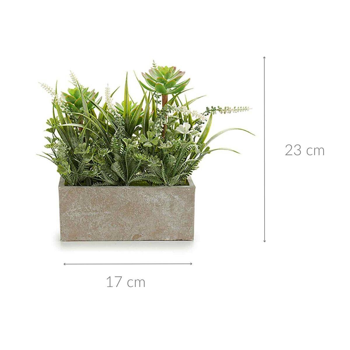 Sztuczne kwiaty w betonowej doniczce na balkon, 7 x 17 x 23 cm