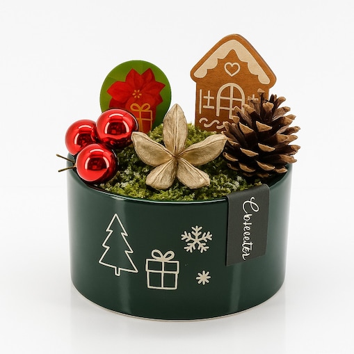 Kompozycja AMARYLLIS | ceramiczna szara doniczka Ø23cm | Wysokość 25 cm