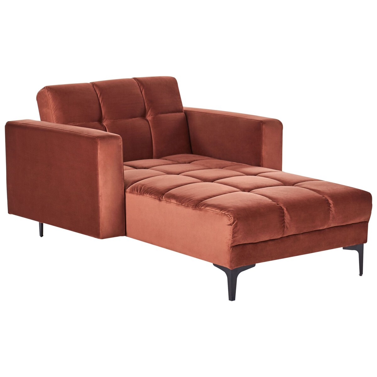 Szezlong welurowy czerwony ALNES