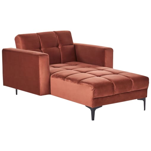 Szezlong welurowy czerwony ALNES