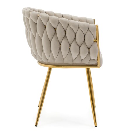 Krzesło tapicerowane welurowe do salonu jadalni ROSA GOLD kaszmir