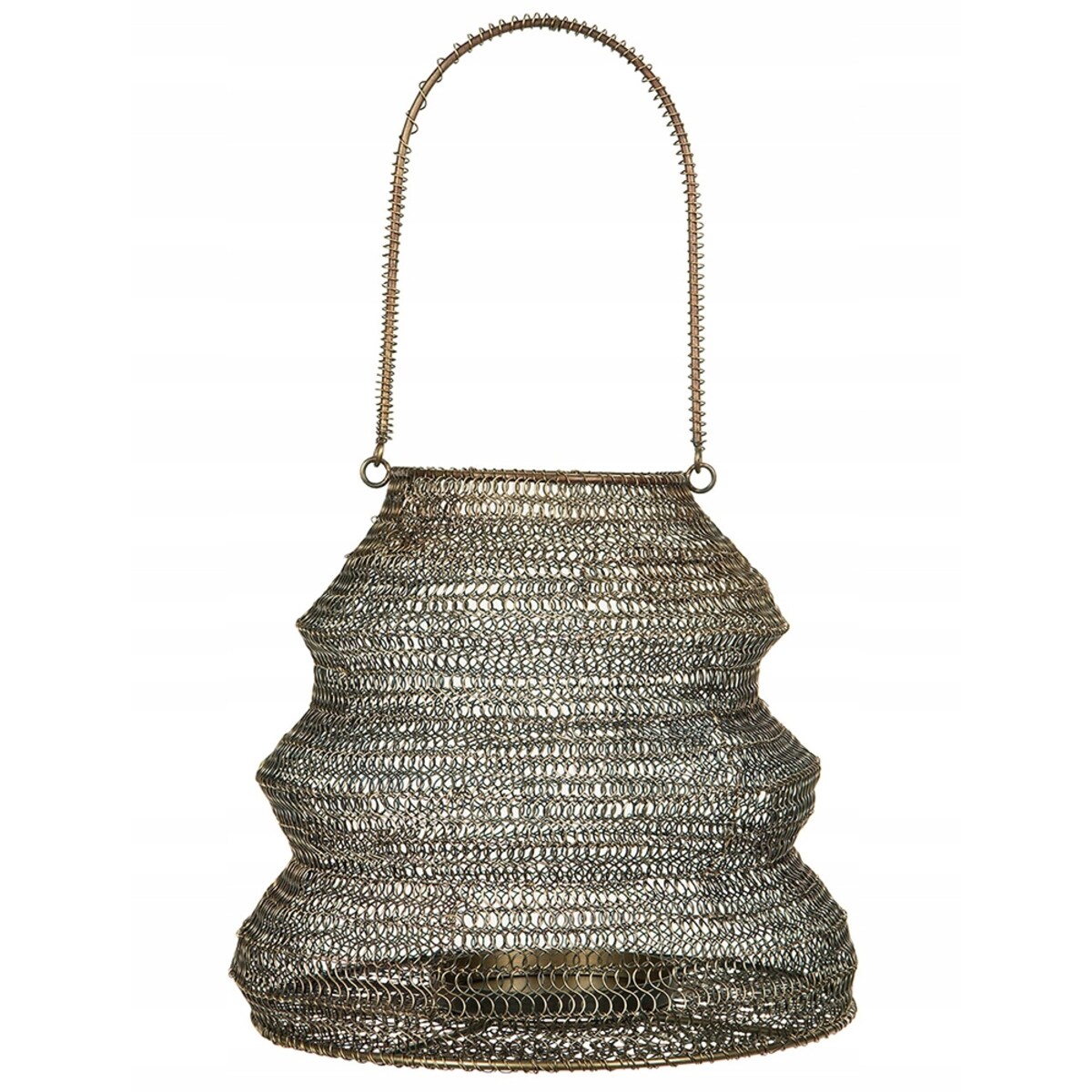 LAMPION STYL LOFT metalowy złoty wys. 23cm