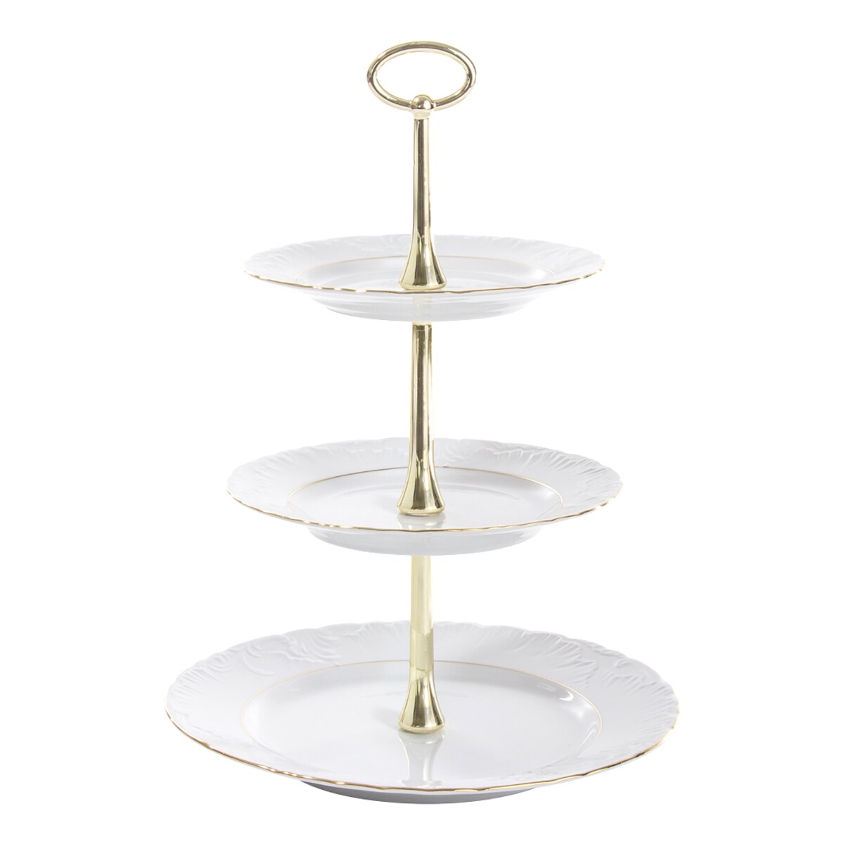 Etażerka 3-poziomowa Rococo Złota Linia 3604