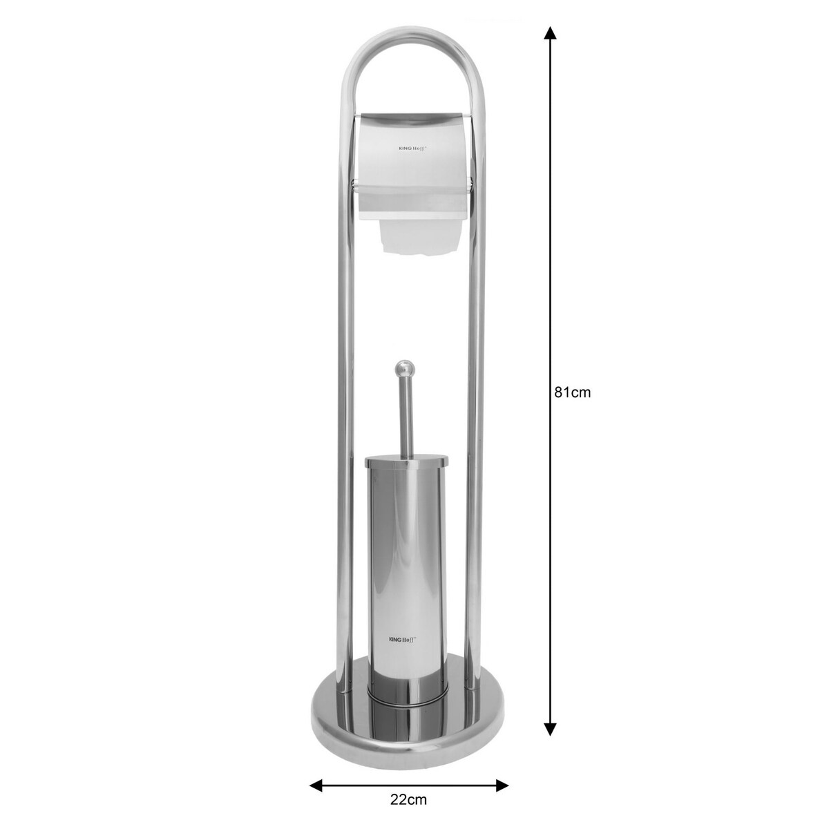Szczotka toaletowa do WC z uchwytem na papier KINGHOFF srebrny