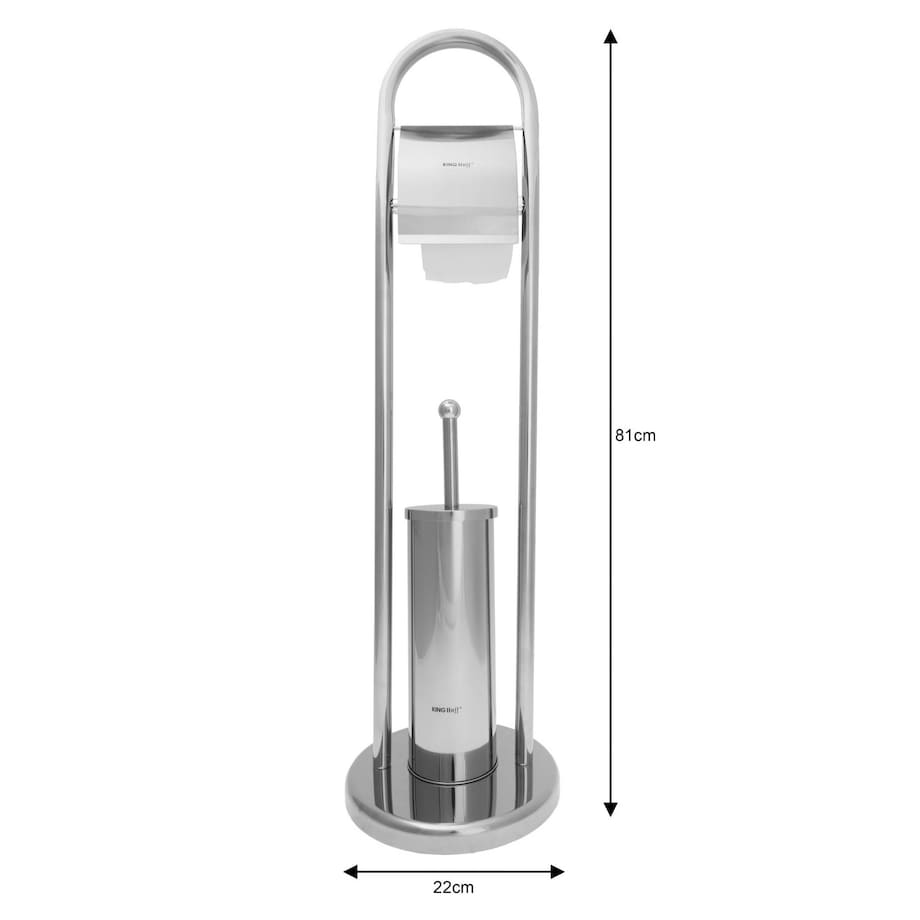 Szczotka toaletowa do WC z uchwytem na papier KINGHOFF srebrny
