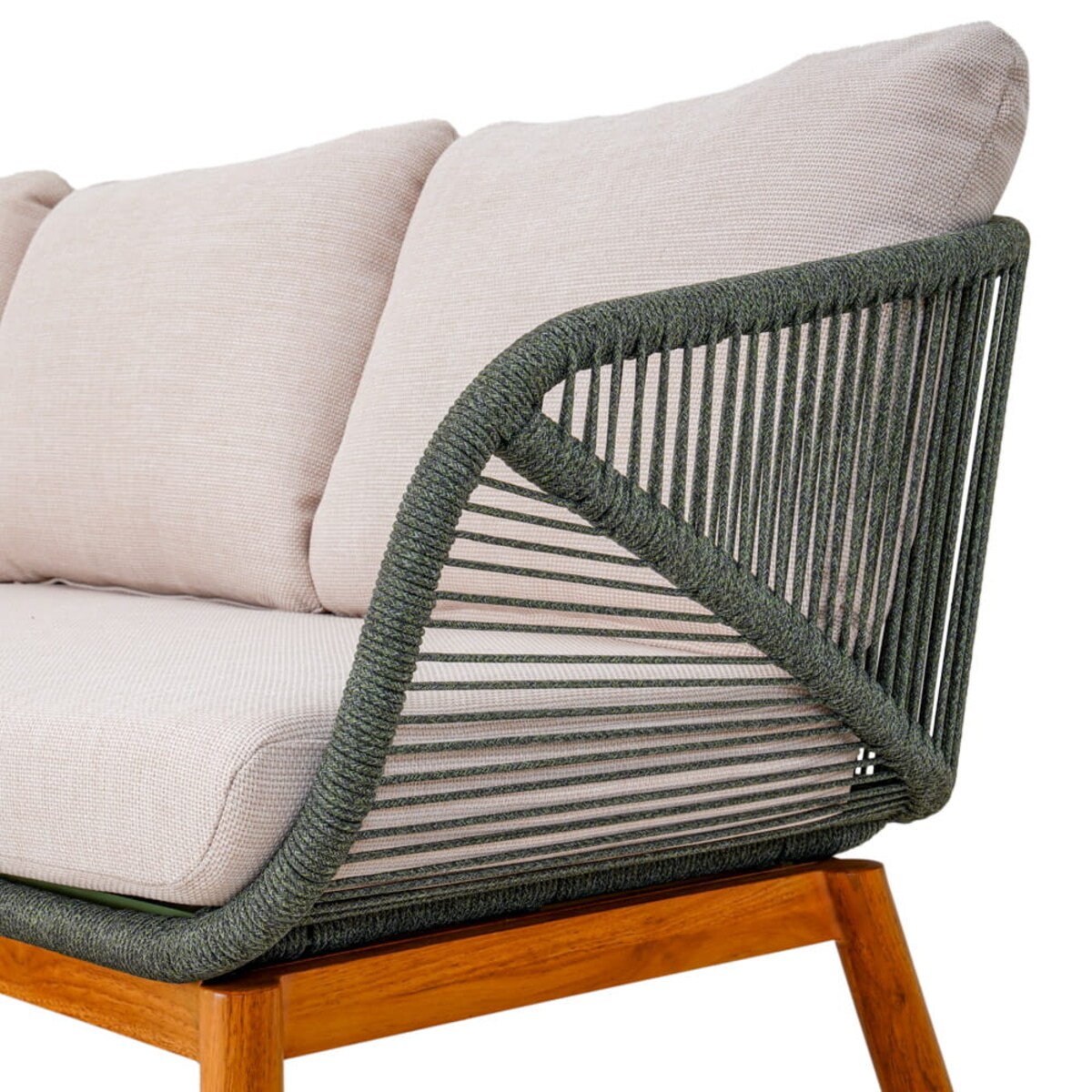 Zestaw mebli ogrodowych Auro z sofą i fotelami, stolik kawowy, beżowy