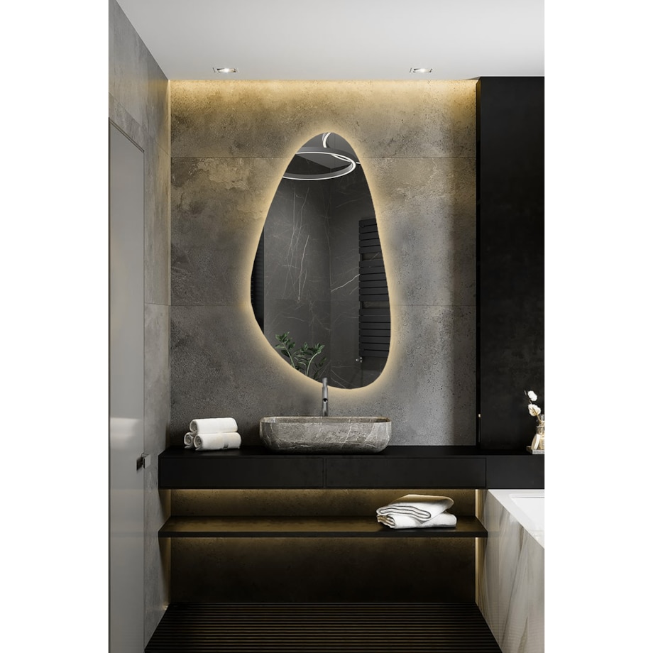 Lustro o nieregularnym kształcie z podświetleniem - SYDERYT LED