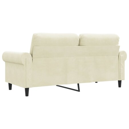 vidaXL Sofa 2-osobowa, kremowy, 140 cm, tapicerowana aksamitem