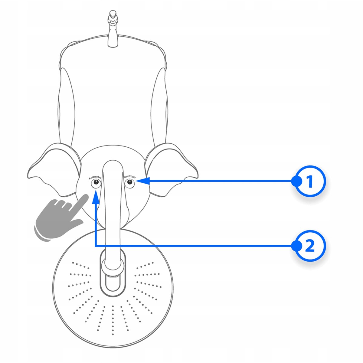 Lampka biurkowa dla dzieci SŁOŃ biały