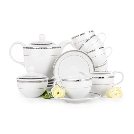 Zestaw kawowy 6os. (9el.) AMELIA PLATYNA