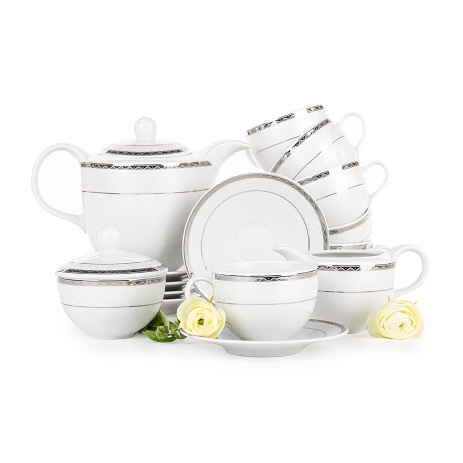 Zestaw kawowy 6os. (9el.) AMELIA PLATYNA