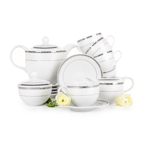 Zestaw kawowy 6os. (9el.) AMELIA PLATYNA