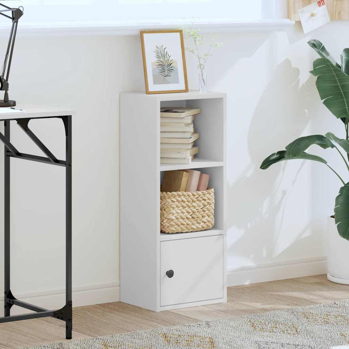 vidaXL Regał, biały, 31x24x77 cm, materiał drewnopochodny