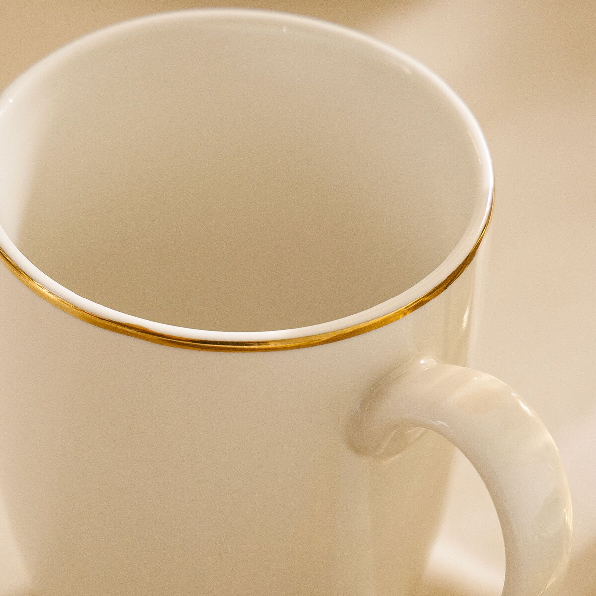 KONSIMO AD BELLA, Zestaw śniadaniowy 6 os. (12 el.), kolor ecru/złoty