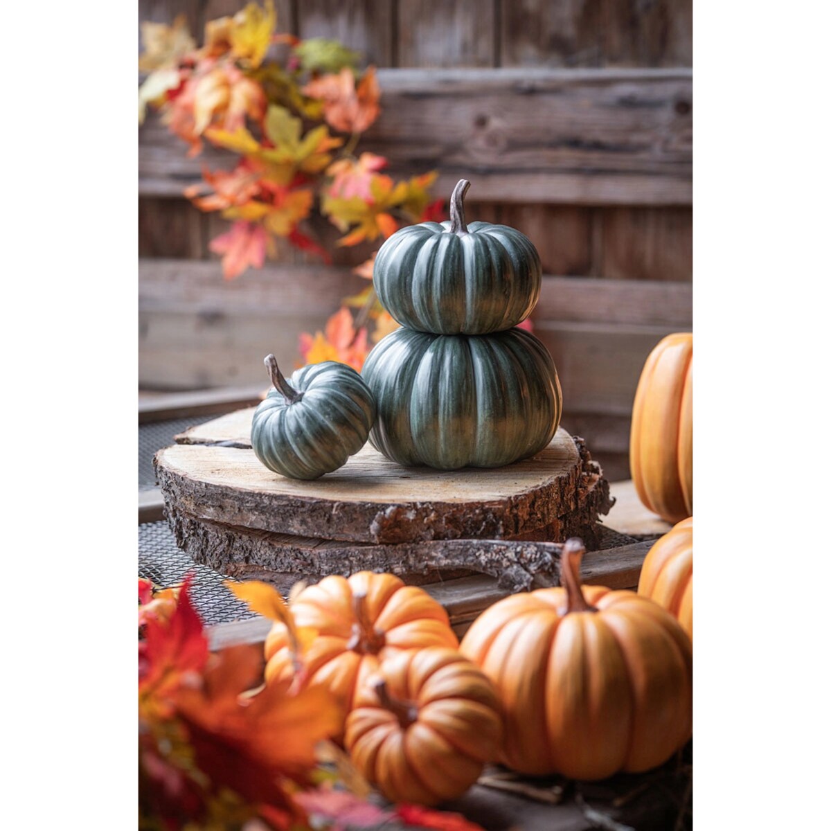 FIGURKA DYNIA 3 szt ZIELONA NA HALLOWEEN JESIEŃ TARAS BALKON OGRODOWA