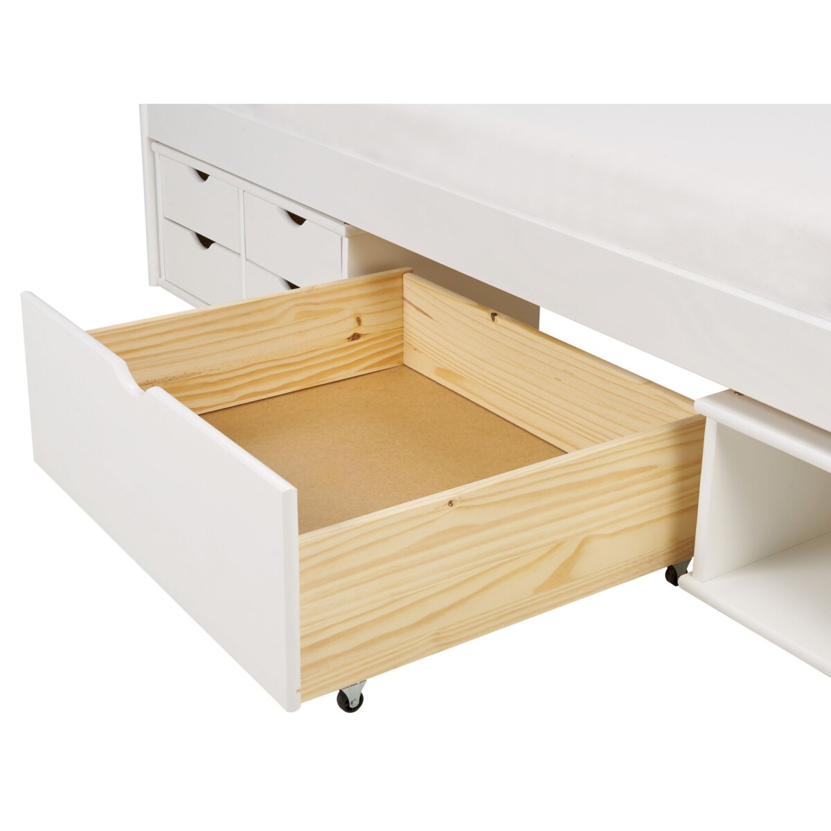 Łóżko drewniane 90 x 200 cm białe ROYVILLE