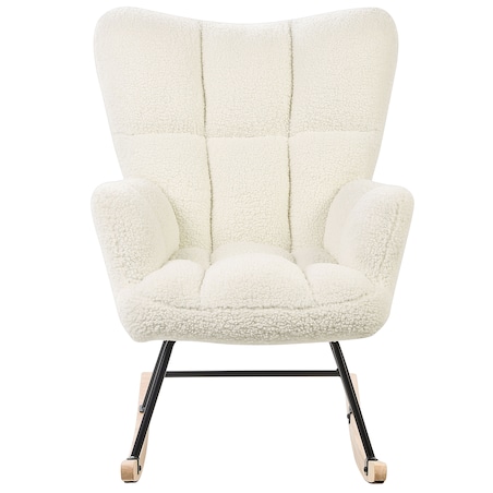 Fotel bujany OULU Boucle Biały