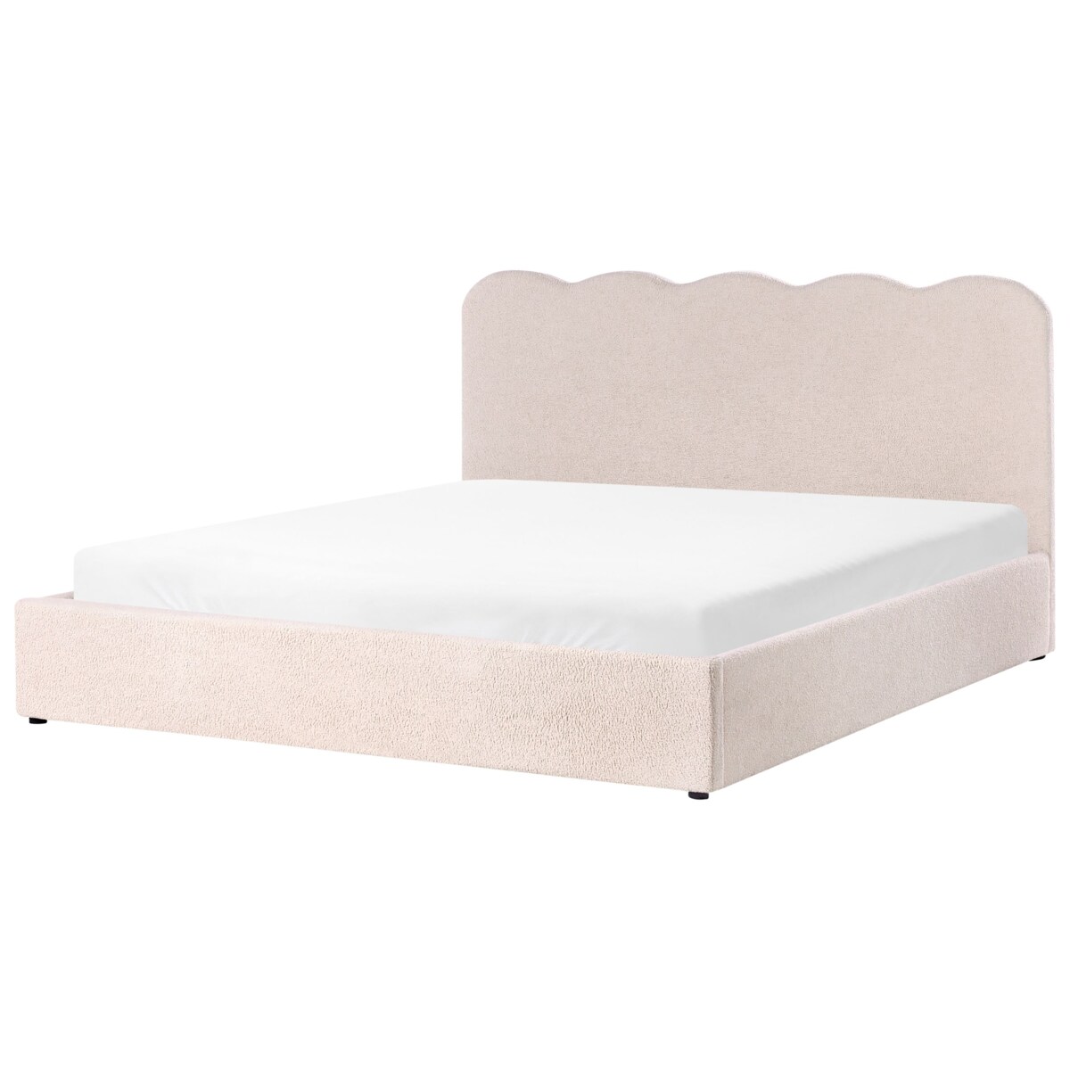 Łóżko z pojemnikiem Boucle NANTERRE 180 x 200 cm Beżowy