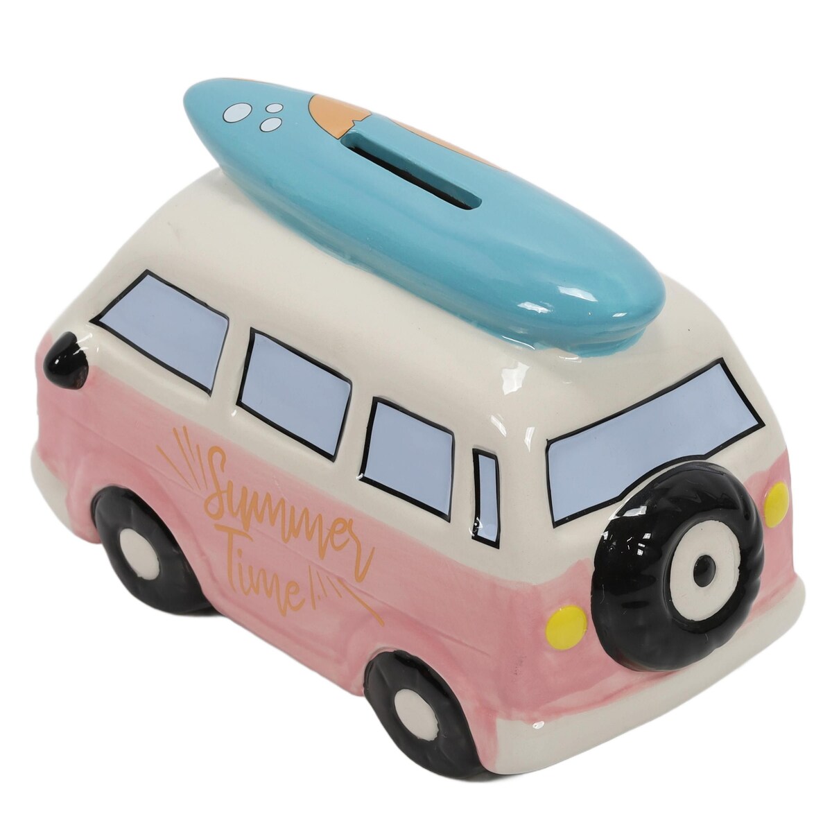 Kolorowa skarbonka ceramiczna z motywem podróży