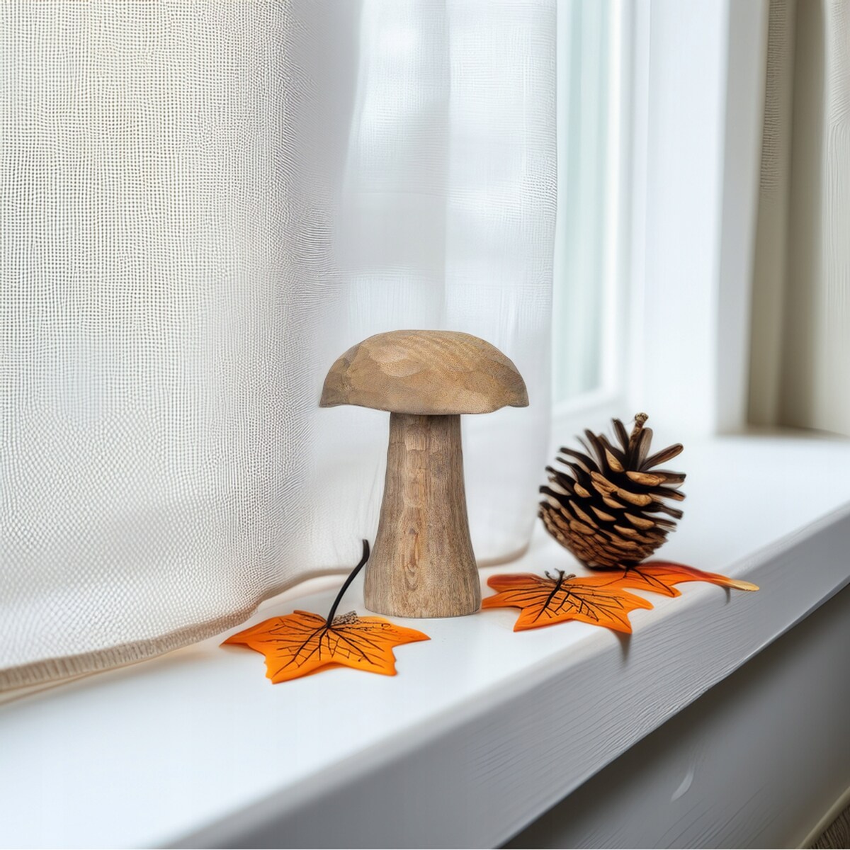 FIGURKA GRZYB 15cm DREWNIANA NA JESIEŃ HALLOWEEN SZAFKĘ BOHO SKANDYNAWSKA