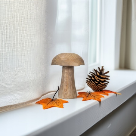 FIGURKA GRZYB 15cm DREWNIANA NA JESIEŃ HALLOWEEN SZAFKĘ BOHO SKANDYNAWSKA