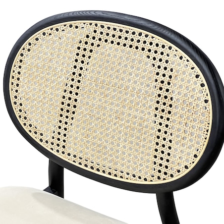 Krzesło drewniane z plecionką wiedeńską czarne