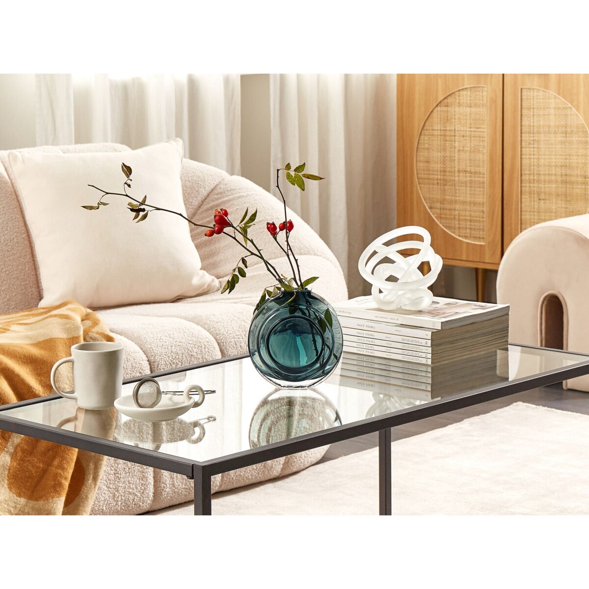 Wazon na kwiaty szklany 27 cm zielony KAPELI