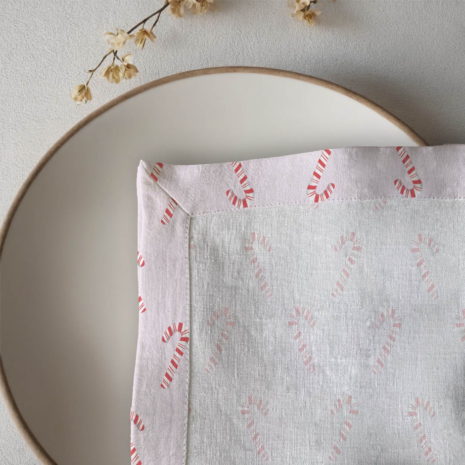 Serwetki świąteczne - Laski cukrowe - róż (2 szt.)