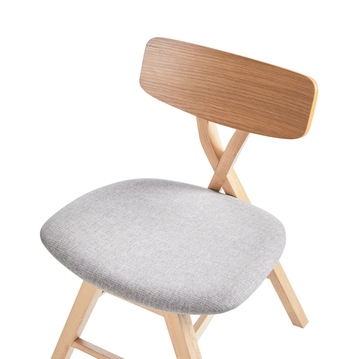 Zestaw 2 krzeseł do jadalni LELAND Drewno Jasny brąz/ szary