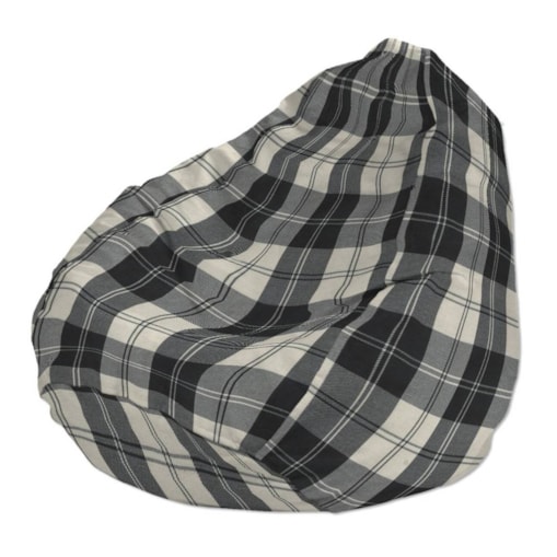 Worek do siedzenia, krata czarno-biała, Ø80 x 115 cm, Edinburgh