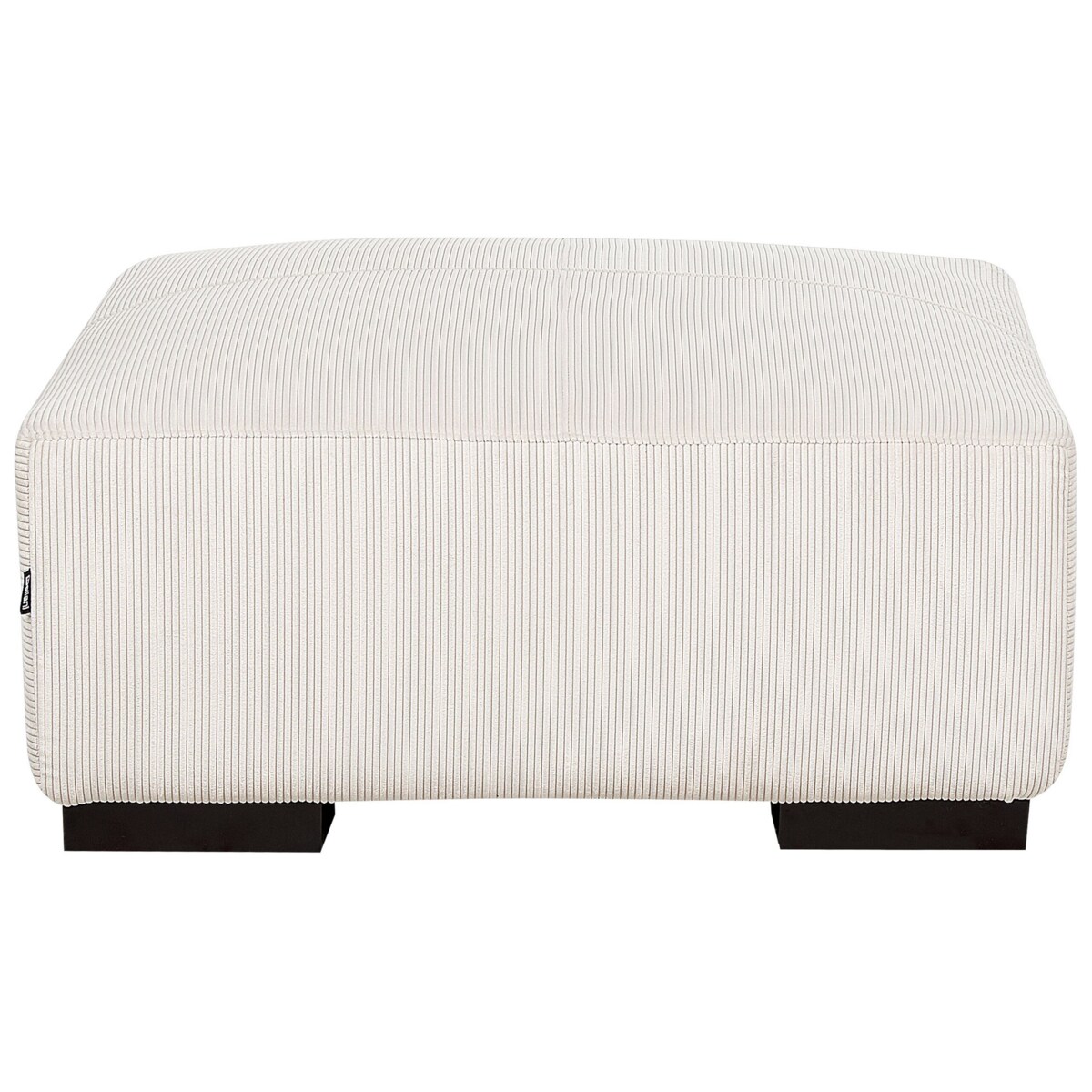 Narożnik prawostronny z otomaną sztruksowy złamana biel LUNGO