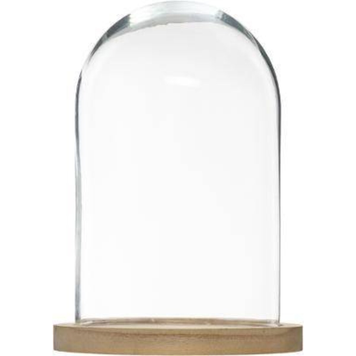 Szklana kopuła, Ø 18 cm, na drewnianej podstawie