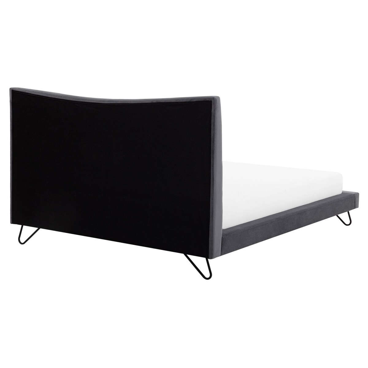 Łóżko welurowe 160 x 200 cm szare LANNION