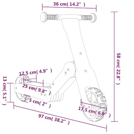 vidaXL Hulajnoga dziecięca 2-w-1, czerwona