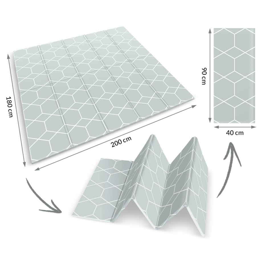 Mata piankowa edukacyjna składana dla dzieci duża 180x200 pianka xpe Nukido