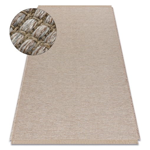 Dywan JUTE 3652 beż / szary jednolity - 60x100 cm