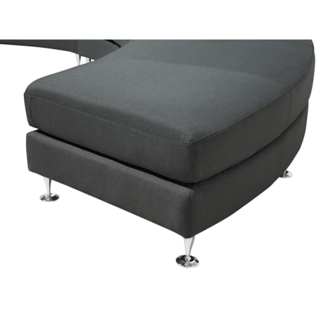 Sofa półokrągła 7-osobowa modułowa szara ROTUNDE