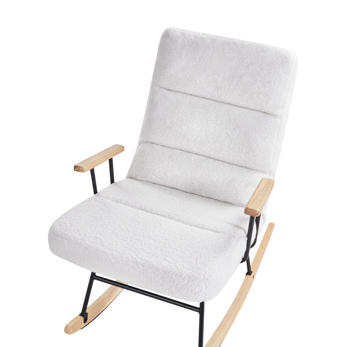 Fotel bujany ESKELIN Rozkładany Boucle Złamana biel