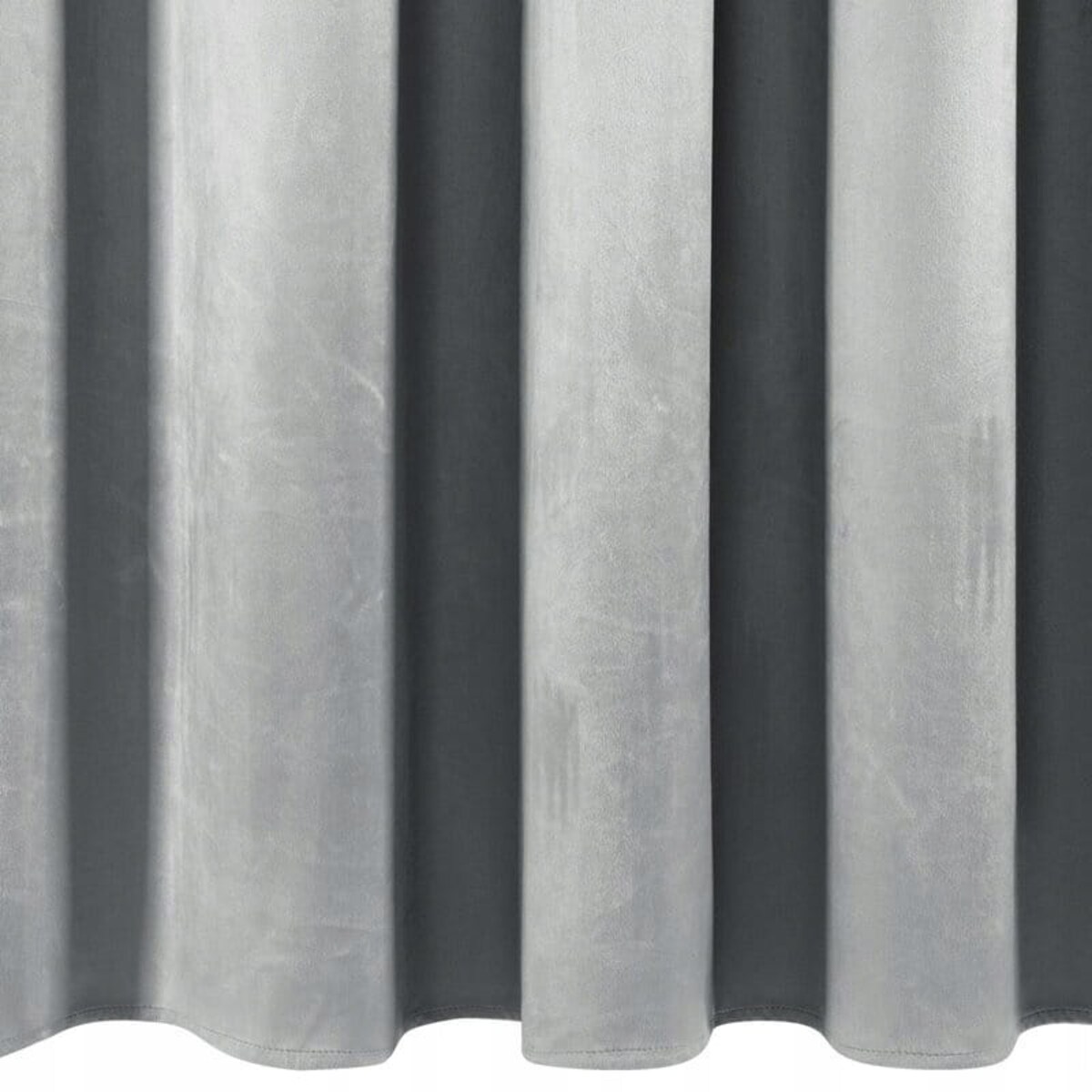 Zasłona WELUROWA Gotowa na TAŚMIE z FALBANAMI Aura 140 x 270 SREBRNA