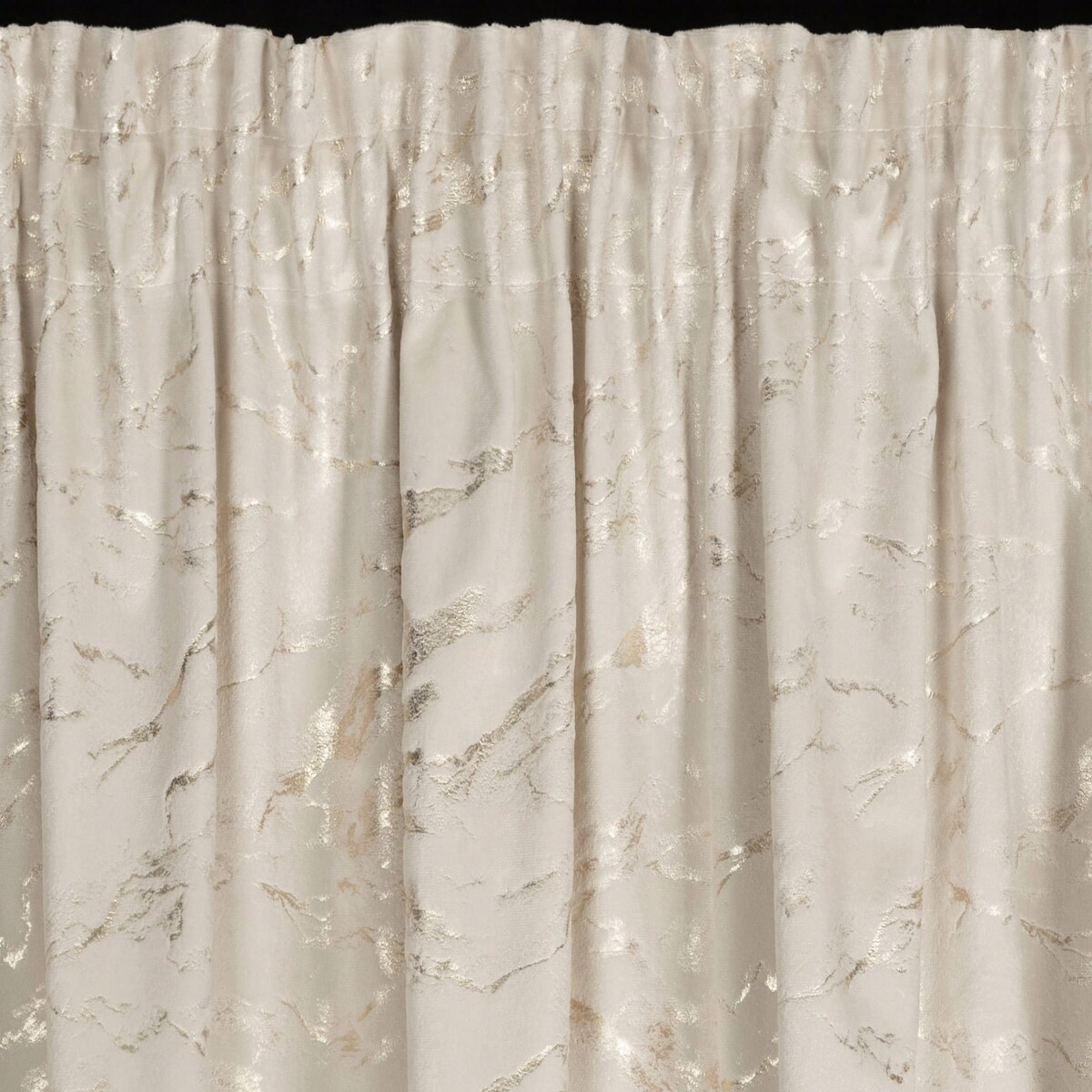 Zasłona Na Taśmie Welwetowa 140x270 DORIS beż+złoty Eurofirany Haczyki