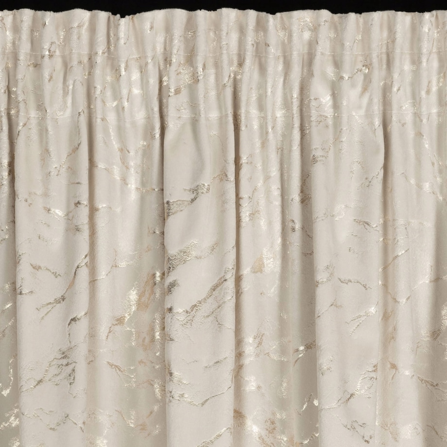 Zasłona Na Taśmie Welwetowa 140x270 DORIS beż+złoty Eurofirany Haczyki