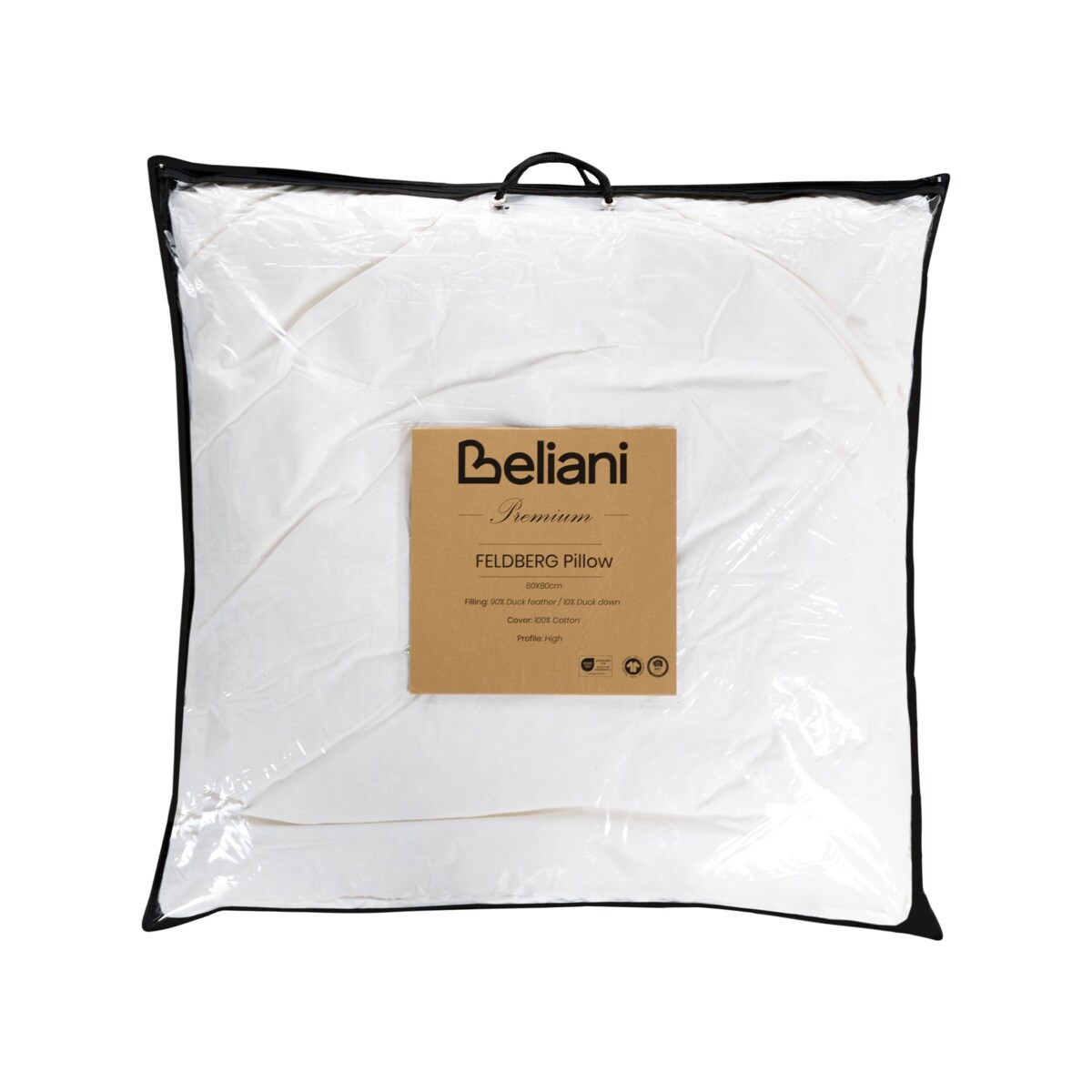 Zestaw 2 poduszek FELDBERG Wysoka Kacze pióra i puch 80 x 80 cm Biały